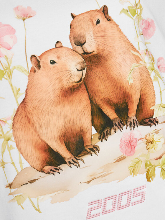 2005 2005 T-Shirt Unisex Capybaras Love Weiß Regular Fit