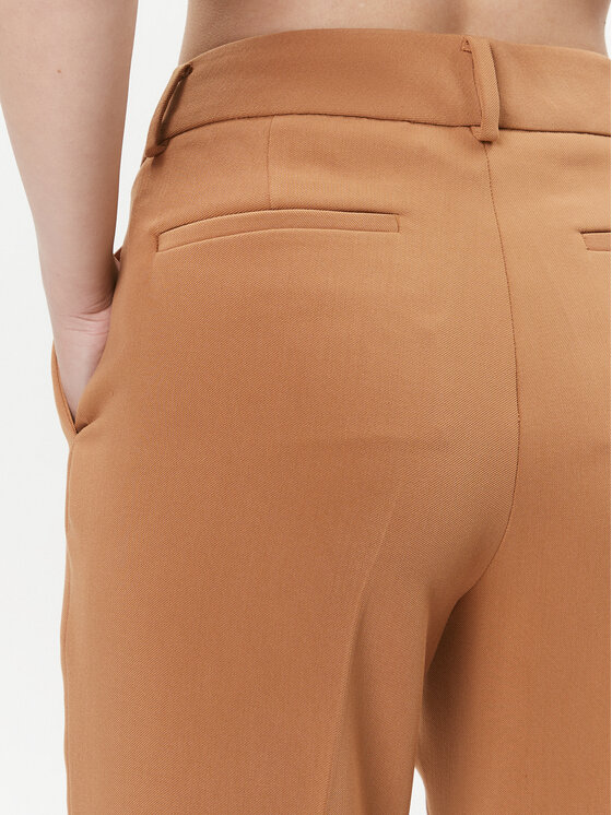 DKNY DKNY Hlače iz tkanine UG3PX097 Rjava Regular Fit