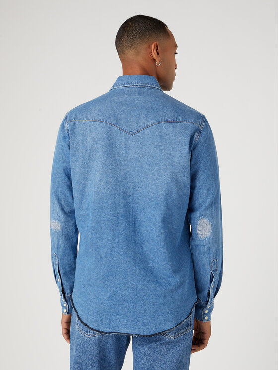 Wrangler Wrangler Camicia W5D1EM32F 112332226 Blu Regular Fit