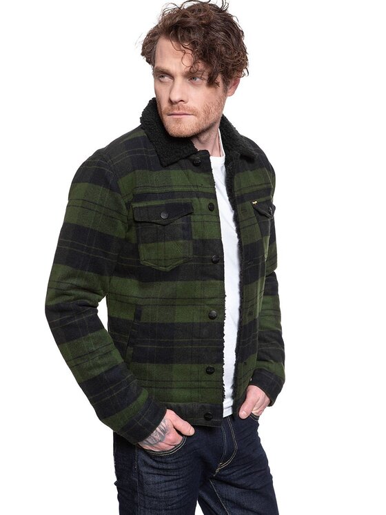 Wrangler Wrangler Giubbotto invernale THE TRUCKER Verde Regular Fit