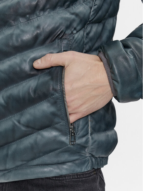 Milestone Milestone Lederjacke Msiseo 411013 60310 Türkisfarben Regular Fit