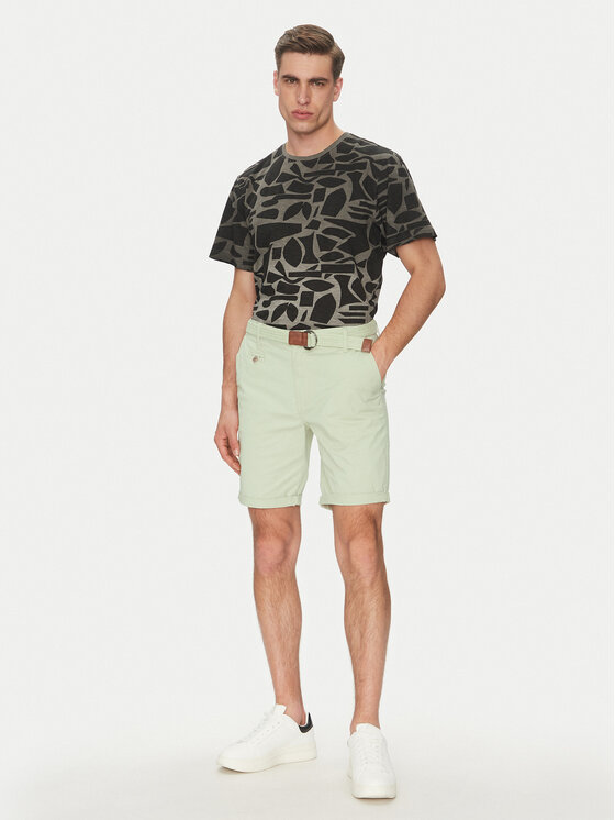 INDICODE INDICODE Szorty materiałowe Inconor 70-060 Zielony Regular Fit