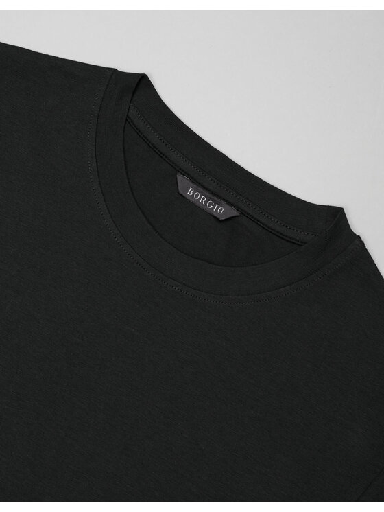 Borgio Borgio T-Shirt covo Czarny Slim Fit