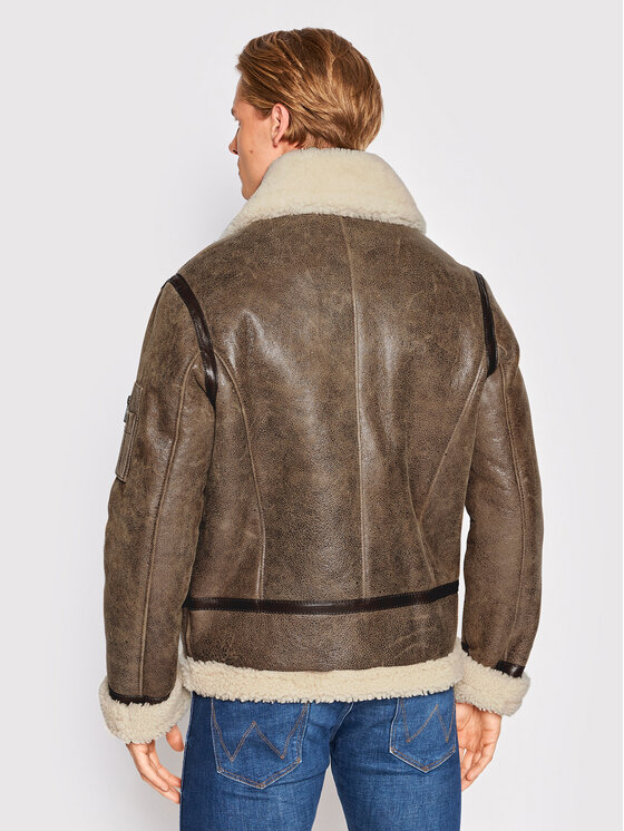 Serge Pariente Serge Pariente Nahkjope New Kennedy Pruun Regular Fit