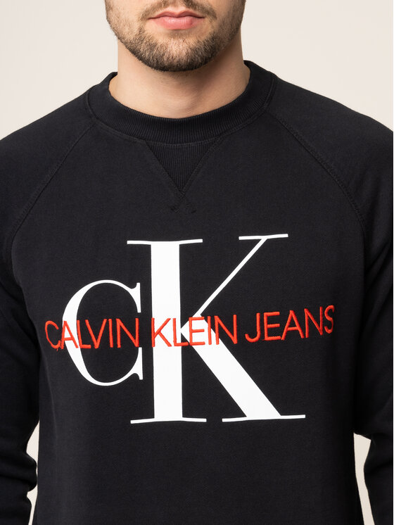 Calvin Klein Jeans Calvin Klein Jeans Mikina Monogram J30J313222 Čierna Regular Fit