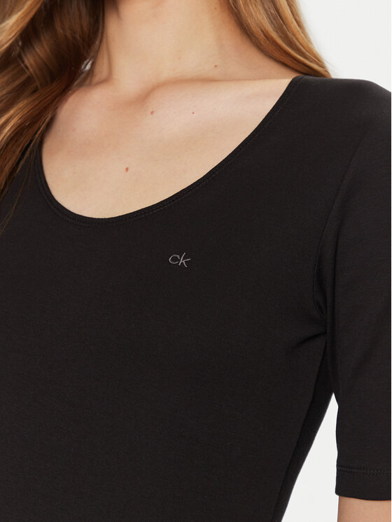 Calvin Klein Calvin Klein Marškinėliai K20K208050 Juoda Slim Fit