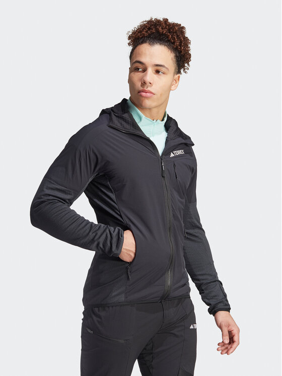 adidas adidas Флісовий реглан IB1860 Чорний Slim Fit