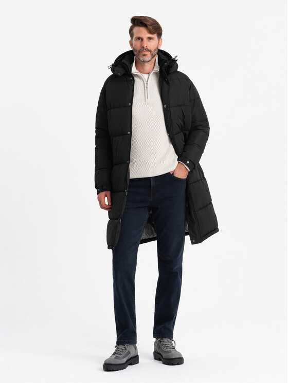 Ombre Ombre Vatovaná bunda OM-JALJ-0190 Černá Regular Fit