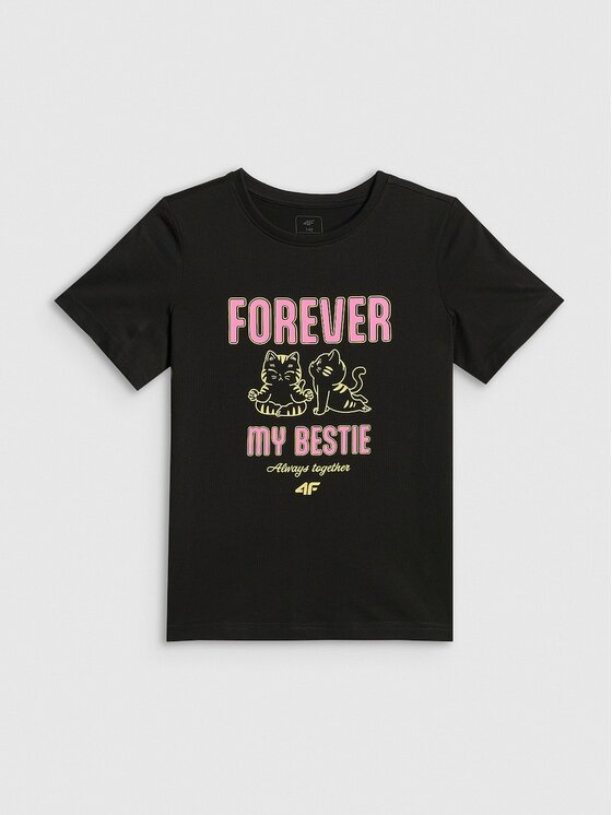 4F 4F T-Shirt 4FJRAW26TTSHF4240-20S Μαύρο Regular Fit