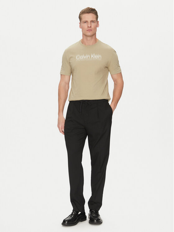 Calvin Klein Calvin Klein Футболка Double Logo K10K114149 Бежевий Regular Fit