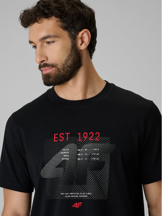 4F 4F T-Shirt AQUA FORCE Czarny Regular Fit