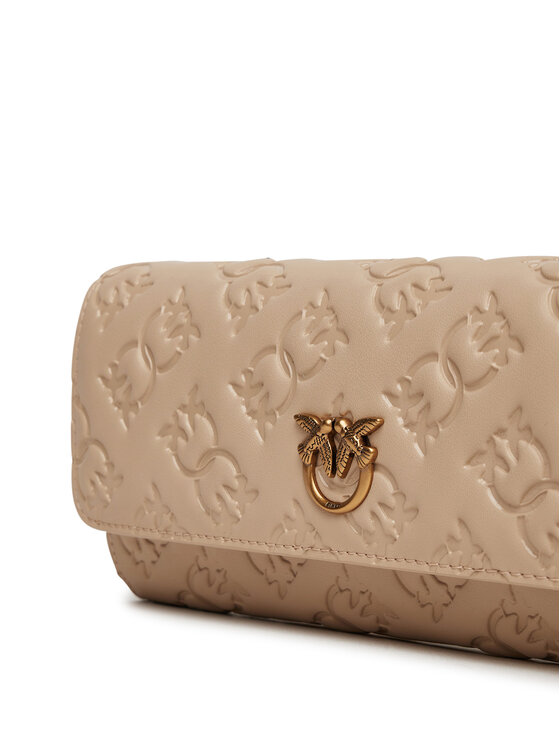 PINKO PINKO Liels sieviešu maks Love Tiny Birds Wallet C 103765 A1YB Bēšs