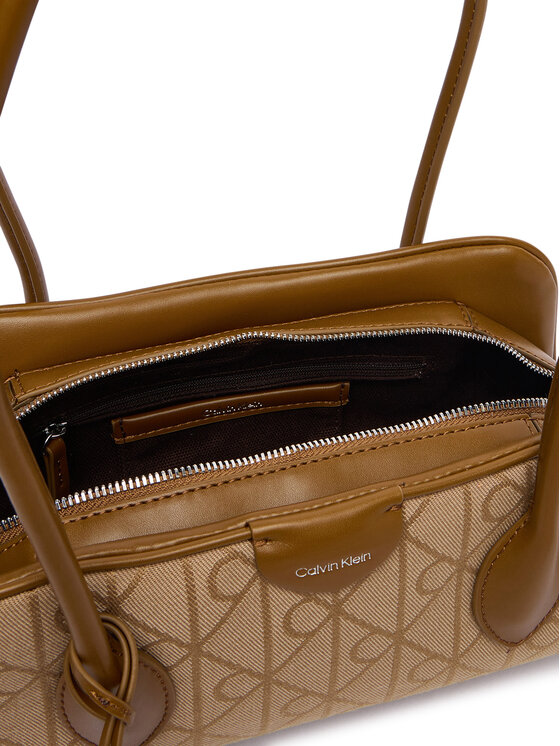 Calvin Klein Calvin Klein Ročna torba Emblem Trio Jacquard LV04F3744G Rjava