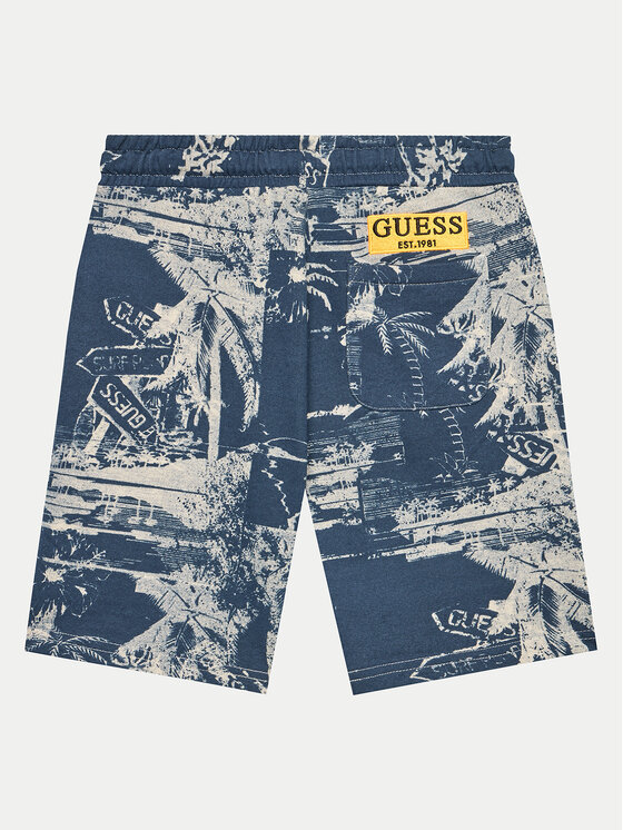 Guess Guess Športové kraťasy L4GD05 KA6R3 Tmavomodrá Relaxed Fit