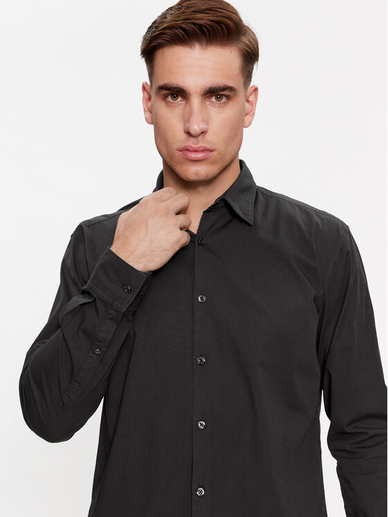 HUGO Hugo Cămașă Ermo 50500216 Negru Slim Fit