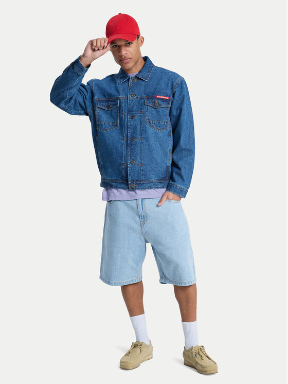 Quiksilver Quiksilver Jeansová bunda All Ride Denimt EQYJK04177 Modrá Boxy Fit