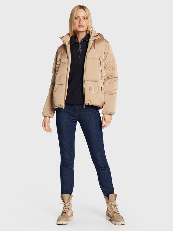 Tommy Hilfiger Tommy Hilfiger Пуховик Sateen WW0WW36062 Бежевий Regular Fit