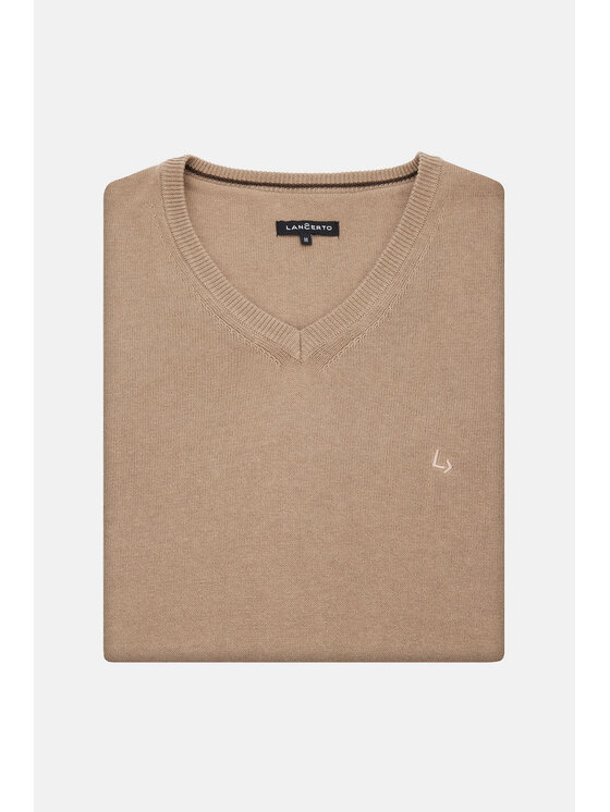 Lancerto Lancerto Sweter Anthony SW073223000047 Beżowy Regular Fit