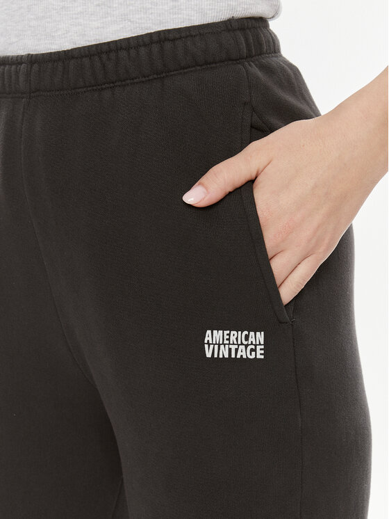 American Vintage American Vintage Teplákové kalhoty Izubird IZU05BH23 Černá Regular Fit