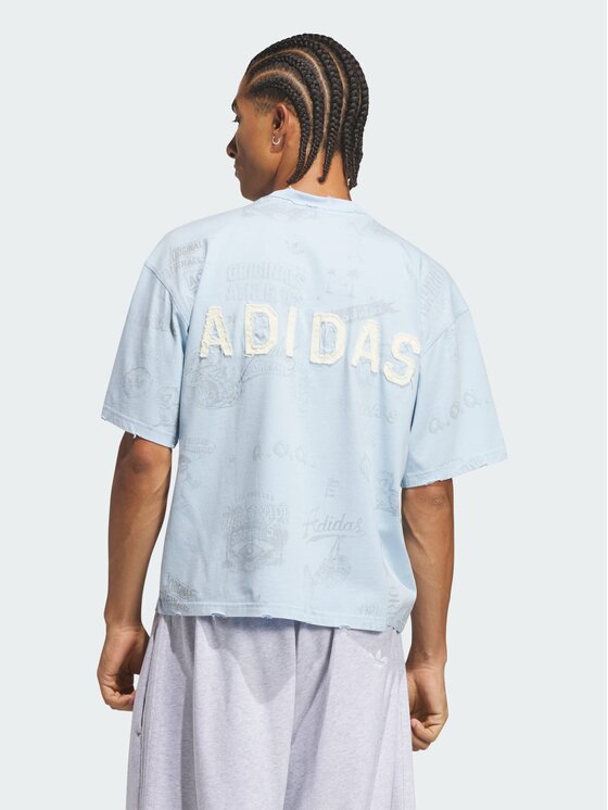 adidas adidas T-Shirt 168167 Niebieski jasny Slim Fit