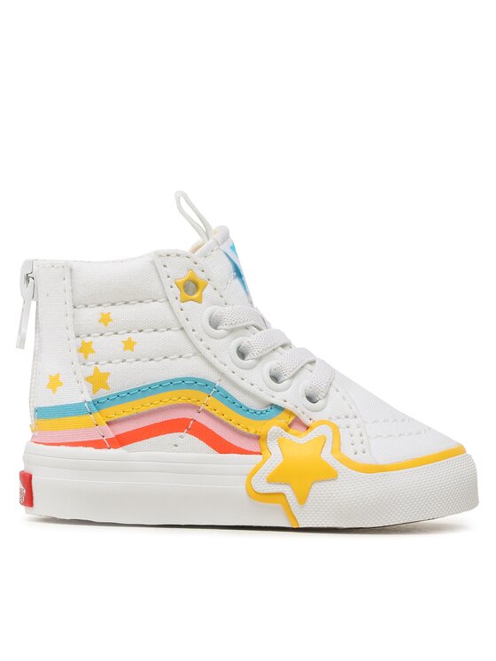Sneakers Vans Sk8-Hi Zip Rainbow Star VN000BVNAHP1 Alb