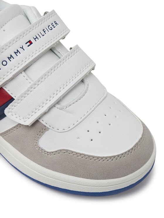 Tommy Hilfiger Tommy Hilfiger Сникърси Flag Low Cut Velcro Sneaker T1X9-33844-1269 S Бял