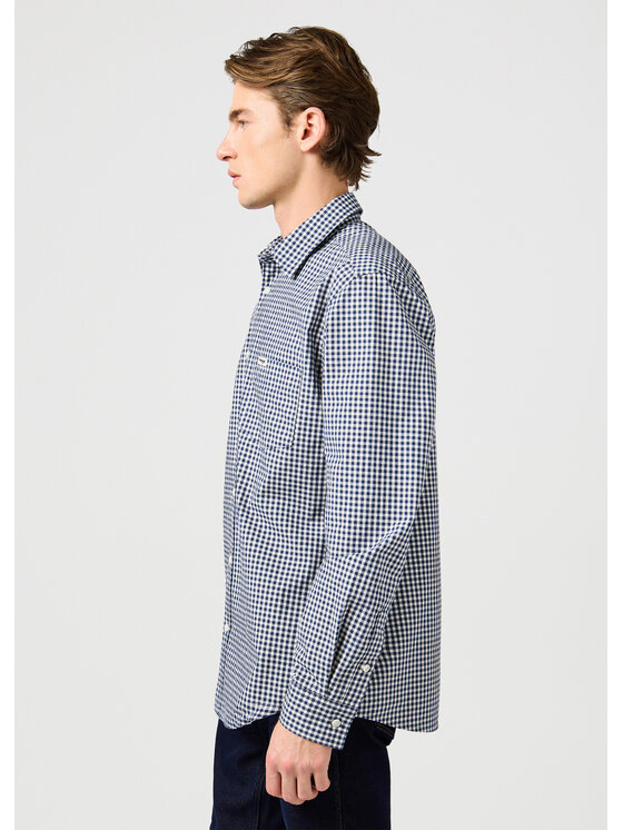 Wrangler Wrangler Koszula 1 PKT SHIRT Niebieski Regular Fit