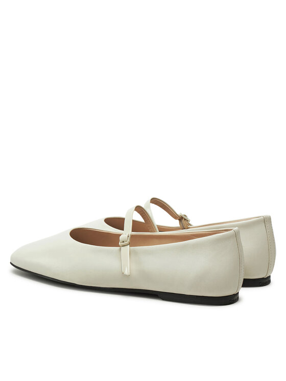 Calvin Klein Calvin Klein Μπαλαρίνες Mary Jane Ballerina - Lth HW0HW02307 Εκρού