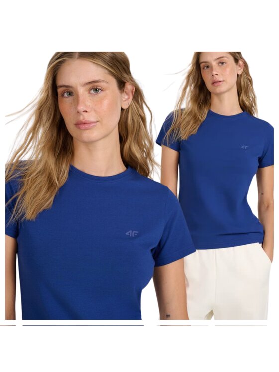 4F 4F T-Shirt 4FWMM00TTSHF2255-031S Μπλε Slim Fit