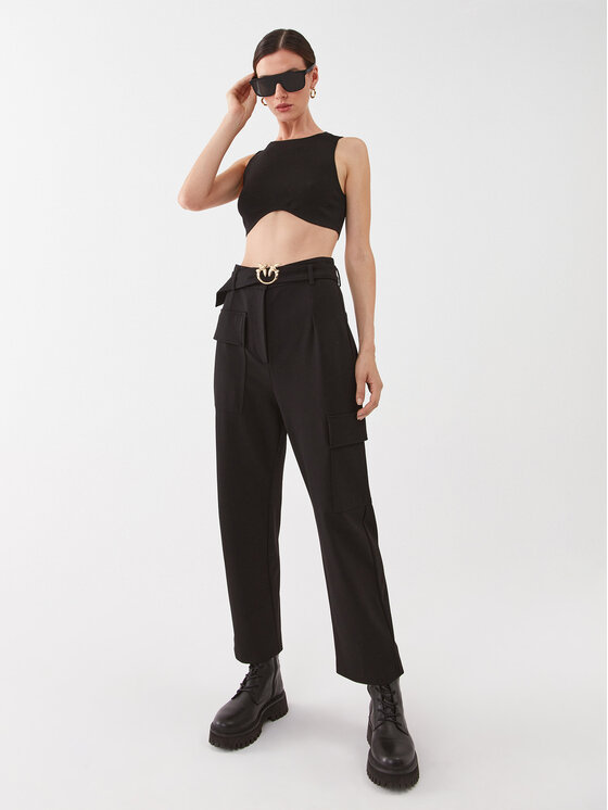 PINKO Pinko Stoffhose 101859 A184 Schwarz Straight Fit