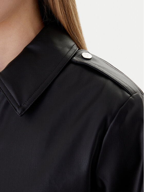 Calvin Klein Jeans Calvin Klein Jeans Μπουφάν από απομίμηση δέρματος Moto LV047E501G Μαύρο Regular Fit