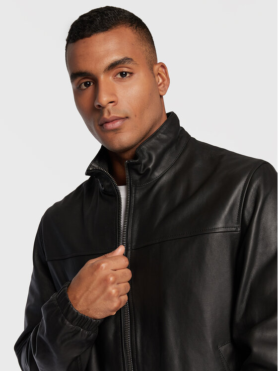Giacca di pelle Jasis 50476955 Nero Regular Fit