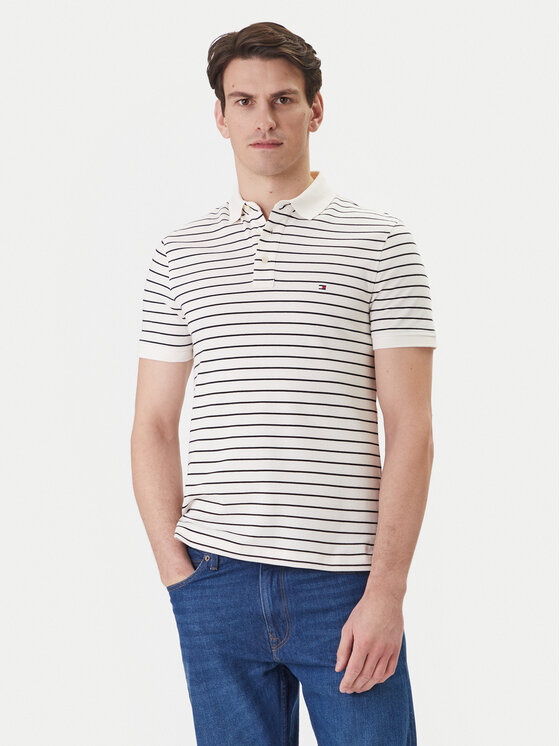 Tommy Hilfiger Tommy Hilfiger Polo särk 1985 MW0MW17771 Beež Slim Fit