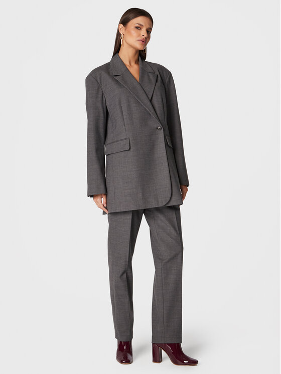 Herskind Herskind Hlače iz tkanine Brandy 4573879 Siva Relaxed Fit