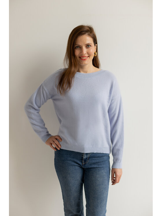 Sweter, rozmiar 36/38, Niebieski, dekolt łódka