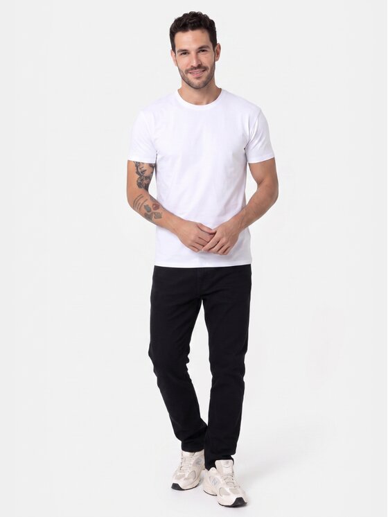 BASICLO BASICLO T-Shirt W-2325-01 Biały Regular Fit