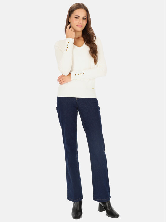 L’AF L’AF Sweter Perli Biały Regular Fit