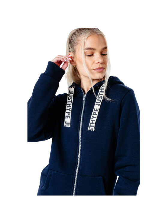 HYPE Bluza Justhype Drawstring Zip Hoodie Granatowy Regular Fit Modivo.pl