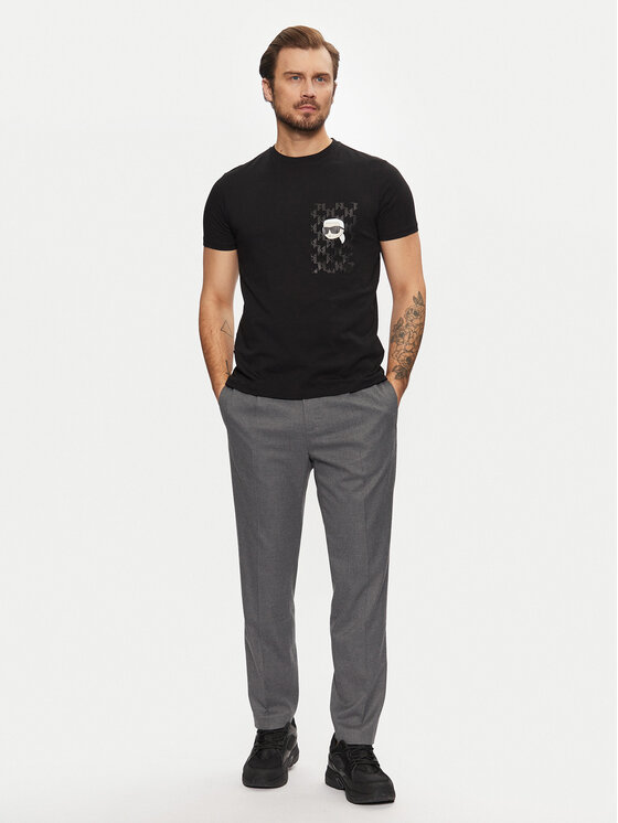 KARL LAGERFELD KARL LAGERFELD T-krekls 755095 551251 Melns Regular Fit