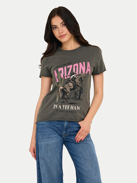 ONLY T-Shirt Lucy 15215721 Szary Regular Fit