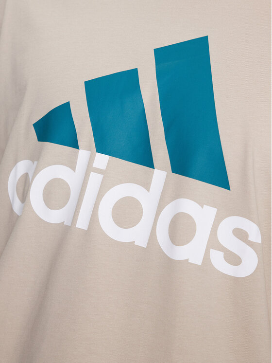 adidas adidas Тишърт Essentials Single Jersey Big Logo T-Shirt IJ8575 Бежов Regular Fit