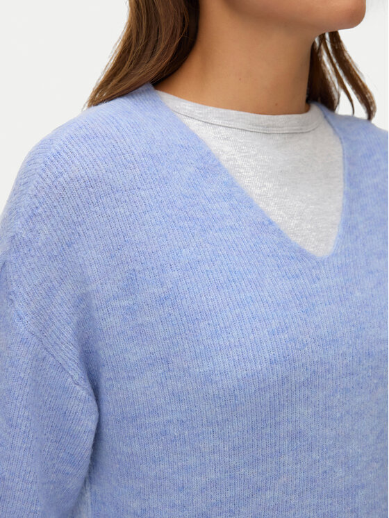 Vero Moda Vero Moda Pulover Crewlefile 10233357 Albastru celest Loose Fit