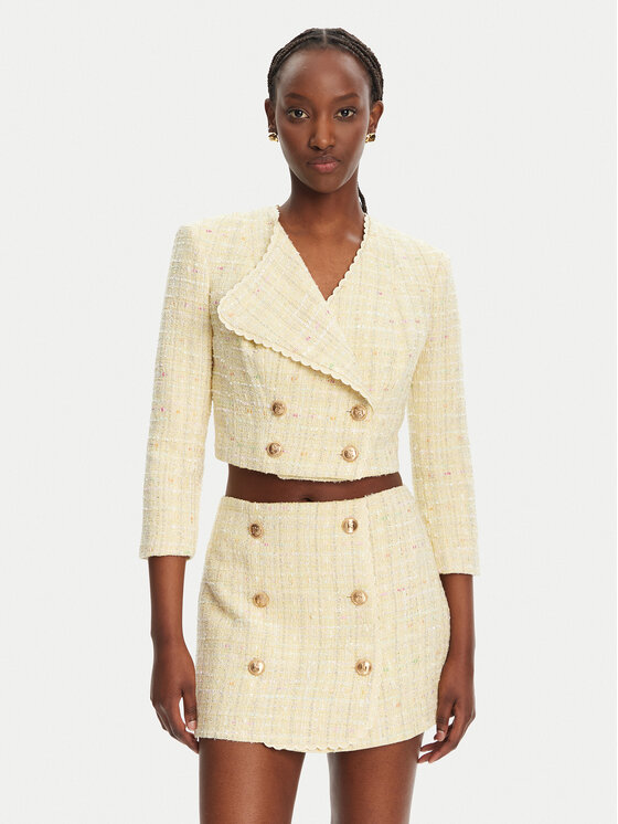 Elisabetta Franchi Giacca da abito GI-160-52E2-V600 Giallo Regular Fit, taglia : 44