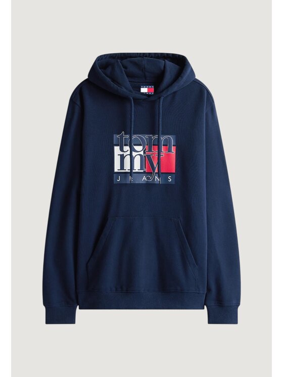 Tommy Jeans Tommy Jeans Felpa TJM REG RWB FLAG HOO Blu Casual Fit