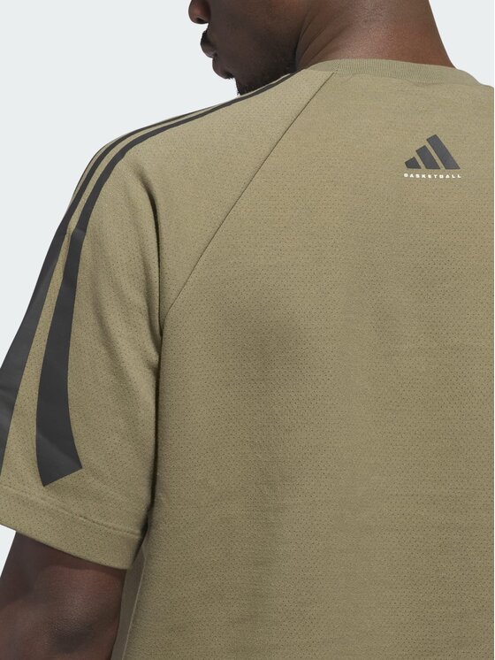 adidas adidas Bluza techniczna Basketball Zielony Loose Fit