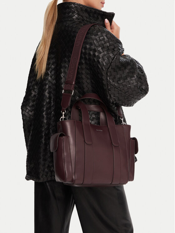 Calvin Klein Calvin Klein Borsetta Webbing Strap Small Tote LV04F3290G Bordeaux