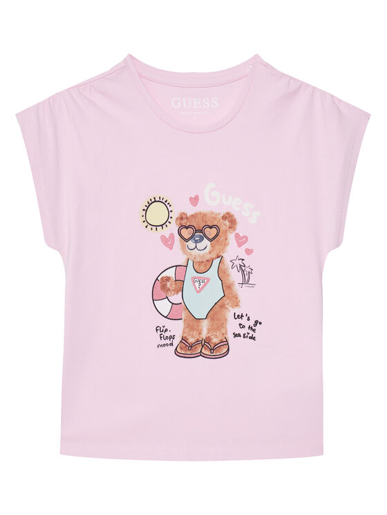Guess Guess T-Shirt K6GI18 K6YW4 Růžová Regular Fit