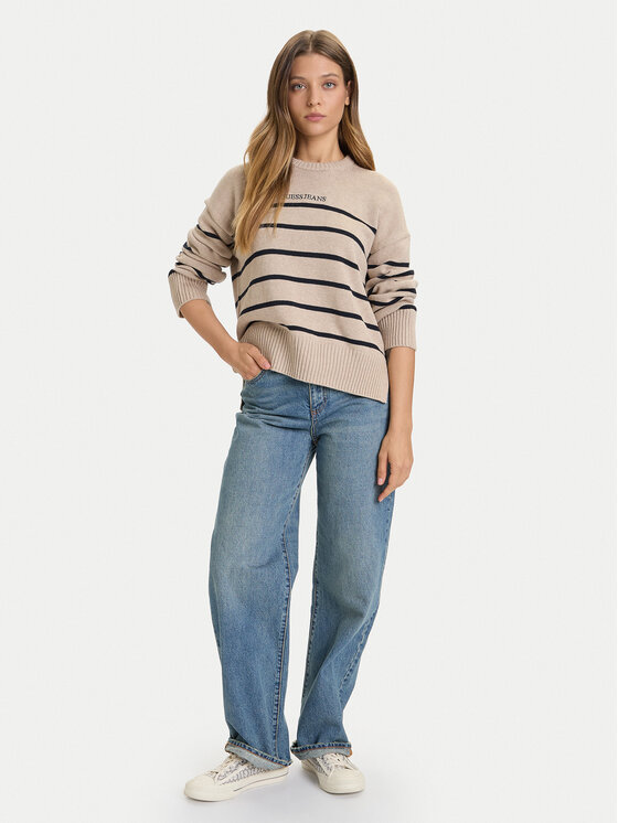 Guess Jeans Guess Jeans Kampsun W5BR03 Z3HM1 Beež Relaxed Fit