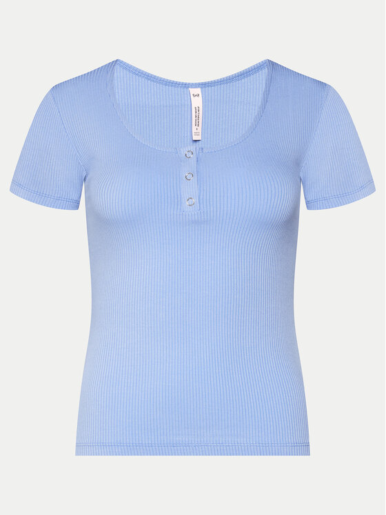 Hunkemöller Pyžamový top Henley 205108 Modrá Regular Fit