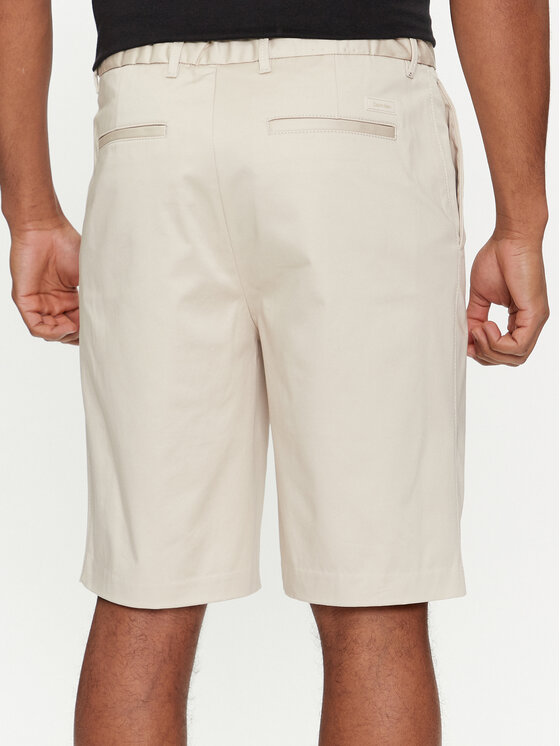 Calvin Klein Calvin Klein Szorty materiałowe Sateen K10K112831 Beżowy Straight Fit